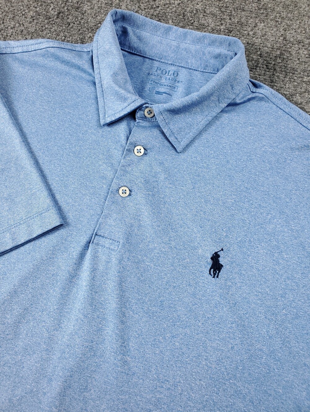Polo Ralph Lauren Performance Stretch Polo Shirt Mens Large Light Blue Pony Logo